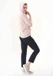 Fine-Knit Hoodie in 100% Organic Cotton in soft pink - Ecomarket.com