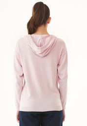 Fine-Knit Hoodie in 100% Organic Cotton in soft pink - Ecomarket.com