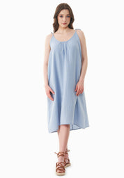 Muslin Dress made with Organic Cotton in ice blue - Ecomarket.com
