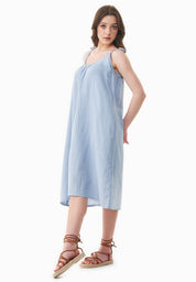 Muslin Dress made with Organic Cotton in ice blue - Ecomarket.com