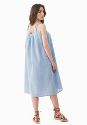 Muslin Dress made with Organic Cotton in ice blue - Ecomarket.com