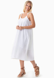 Muslin Dress made with Organic Cotton in white - Ecomarket.com