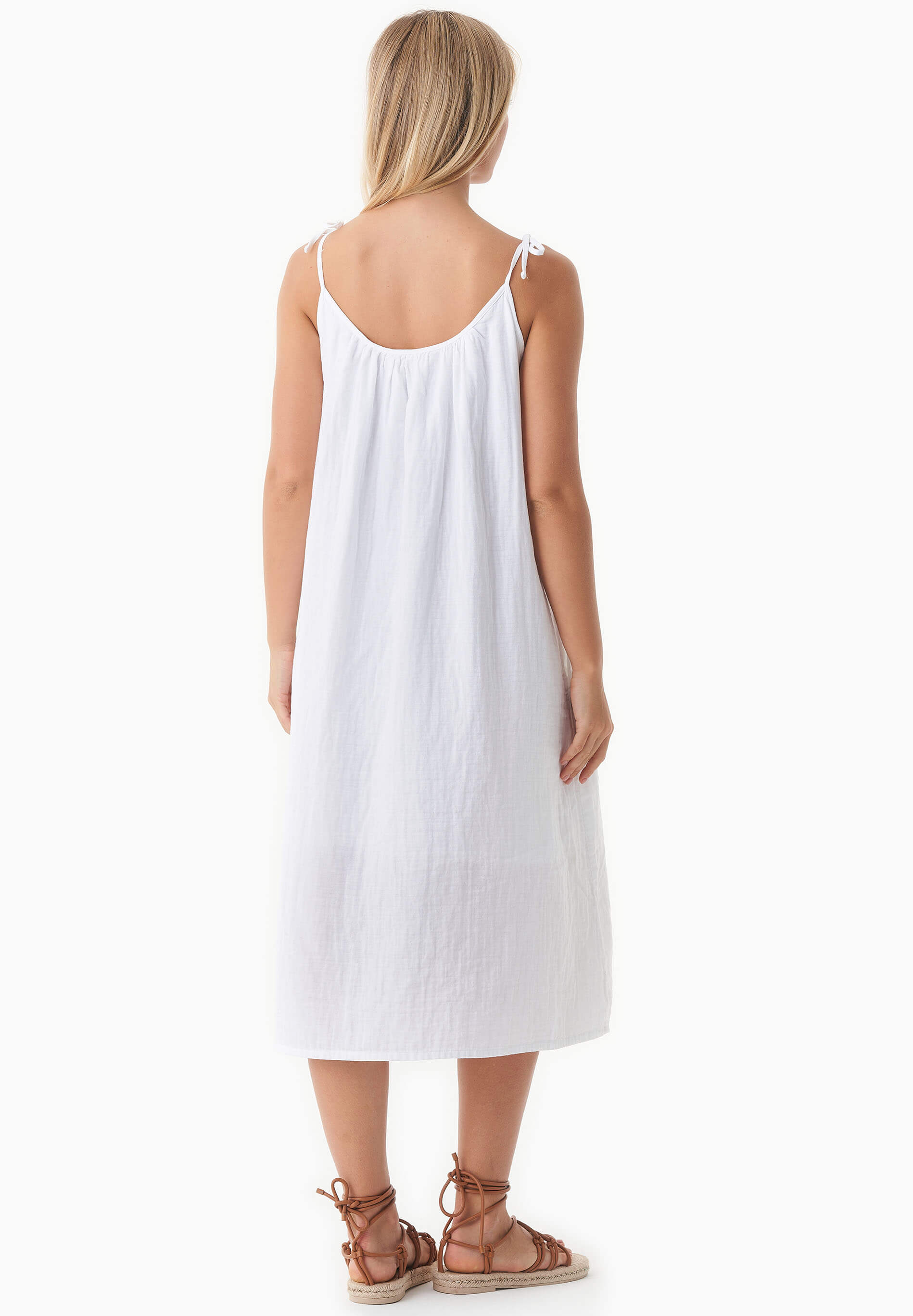 Muslin Dress made with Organic Cotton in white - Ecomarket.com