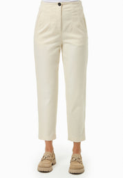 Stretch Twill Pants in TENCEL™ Lyocell & Organic Cotton in Ecru - Ecomarket.com