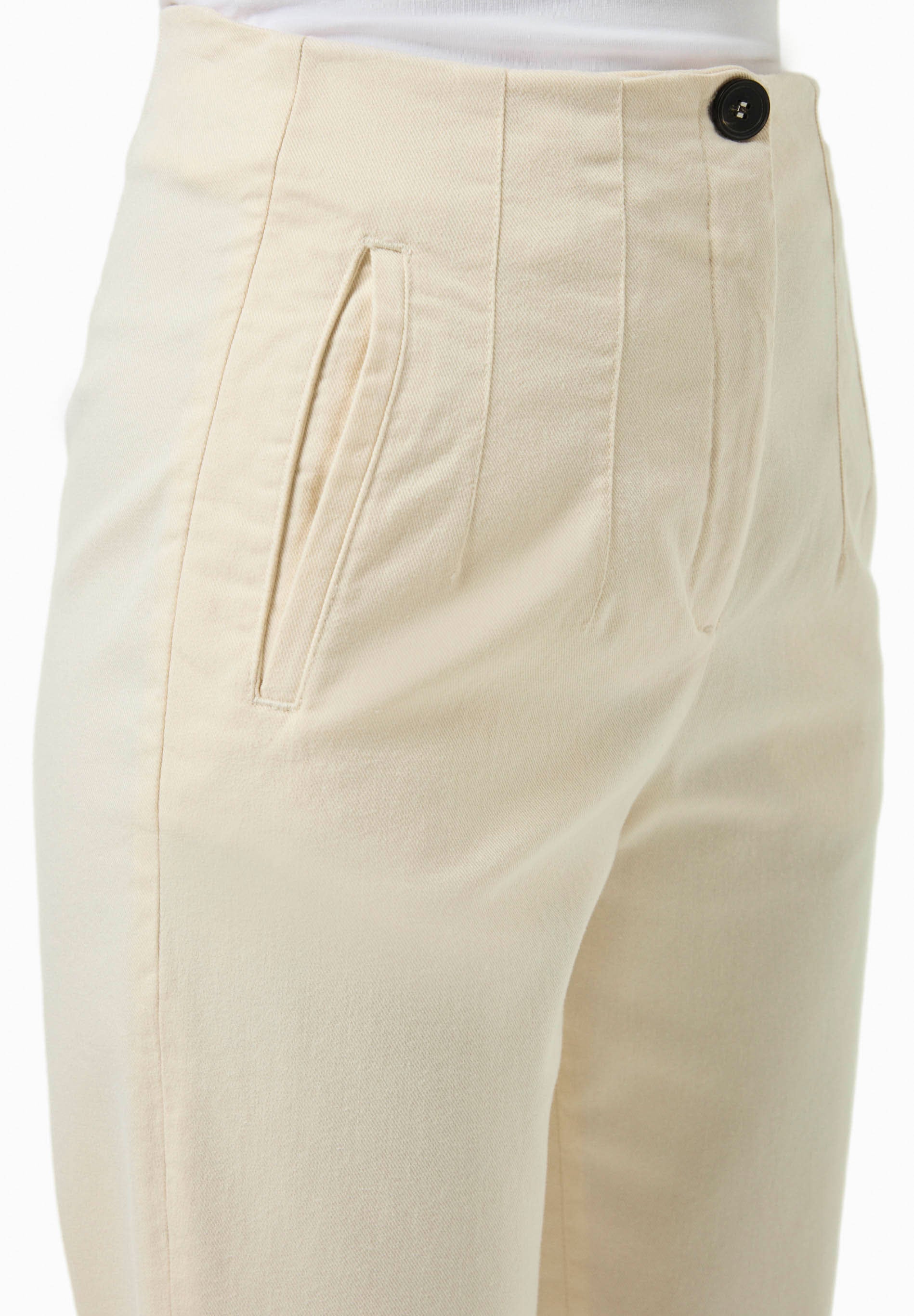 Stretch Twill Pants in TENCEL™ Lyocell & Organic Cotton in Ecru - Ecomarket.com