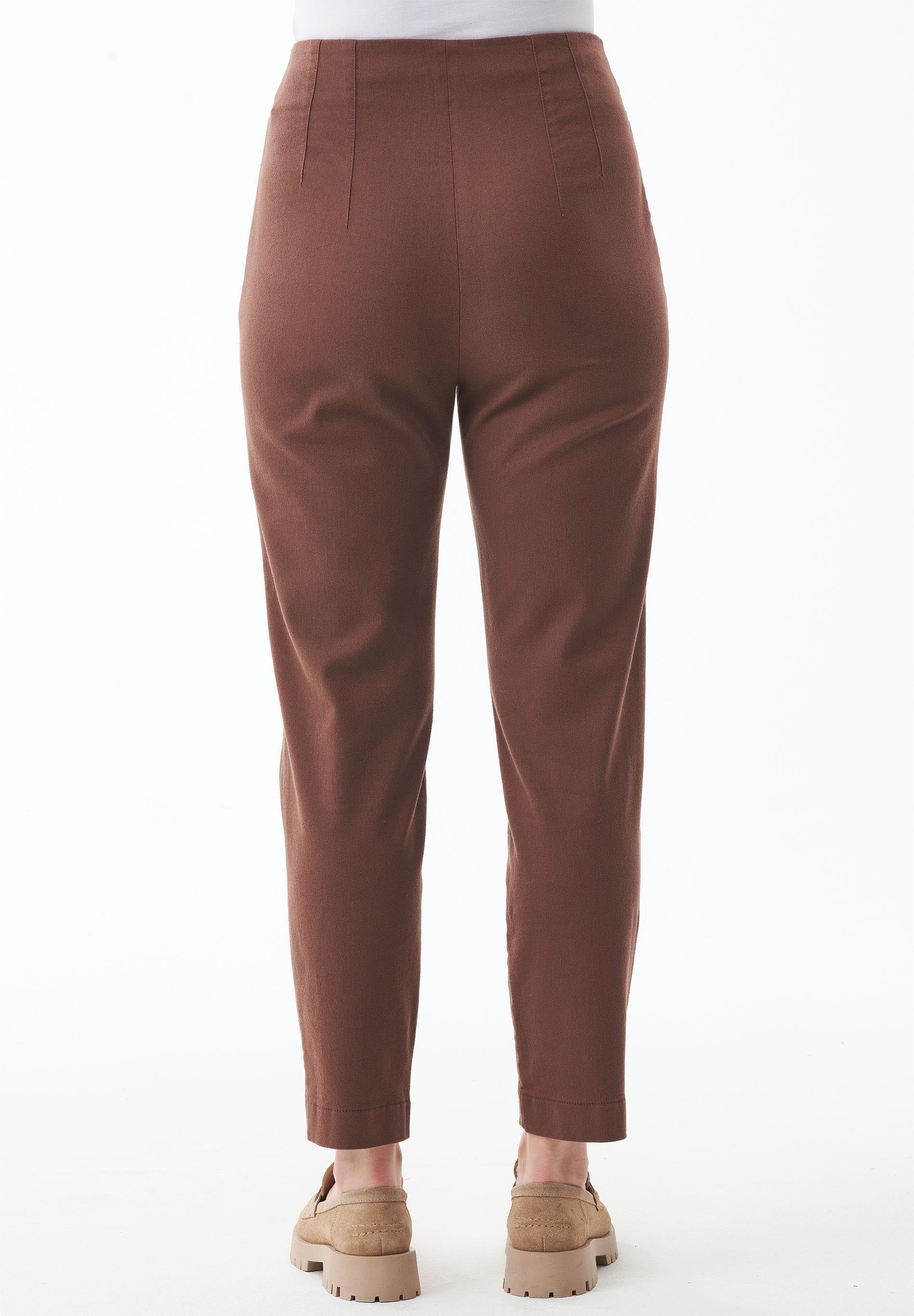 Stretch Twill Pants in TENCEL™ Lyocell & Organic Cotton in Brown - Ecomarket.com