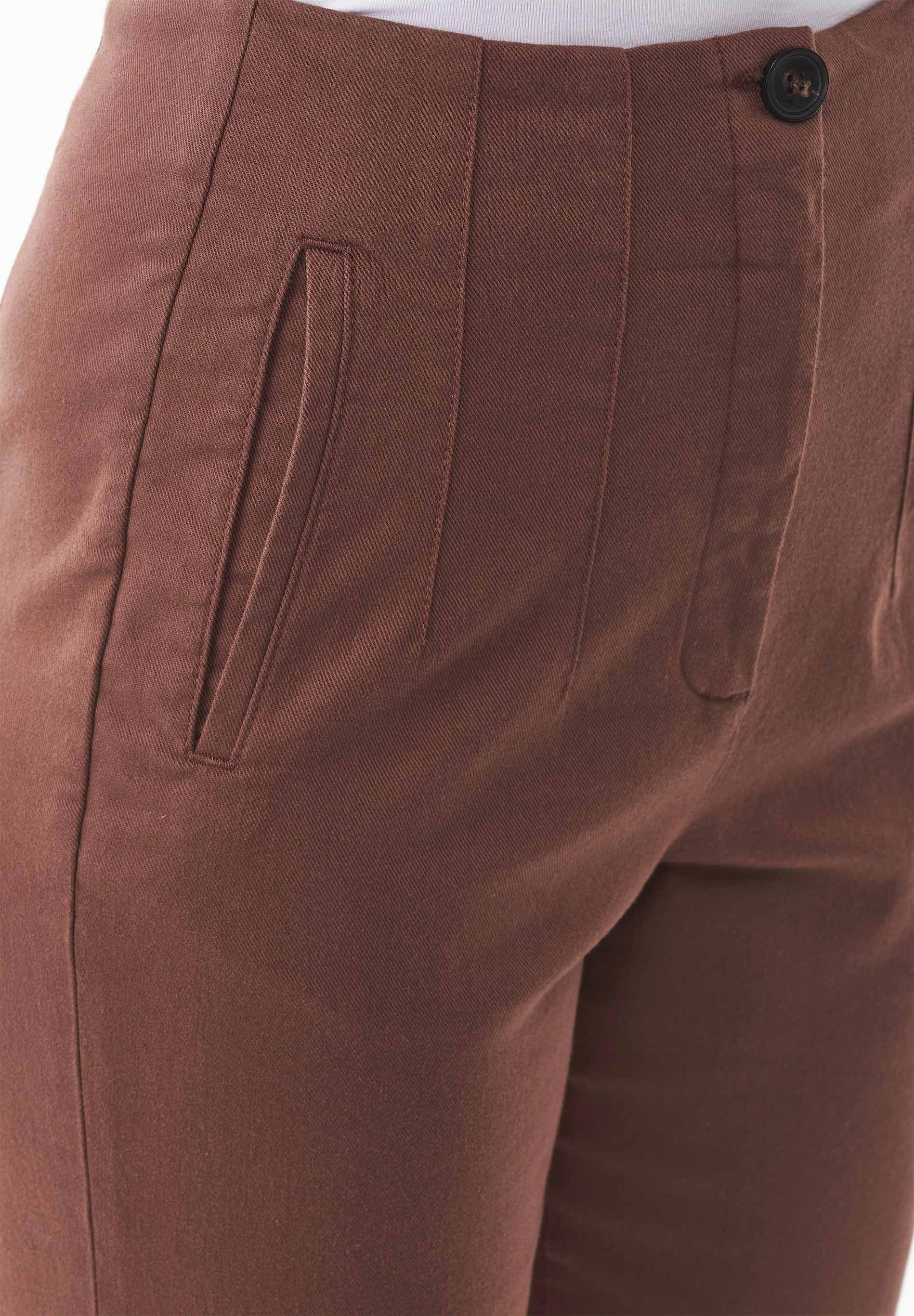 Stretch Twill Pants in TENCEL™ Lyocell & Organic Cotton in Brown - Ecomarket.com