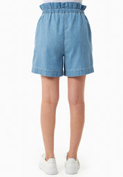 Organic Cotton Denim Shorts with Drawstring Waist light wash - Ecomarket.com