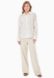 Organic Cotton & Linen Striped Trousers - Ecomarket.com