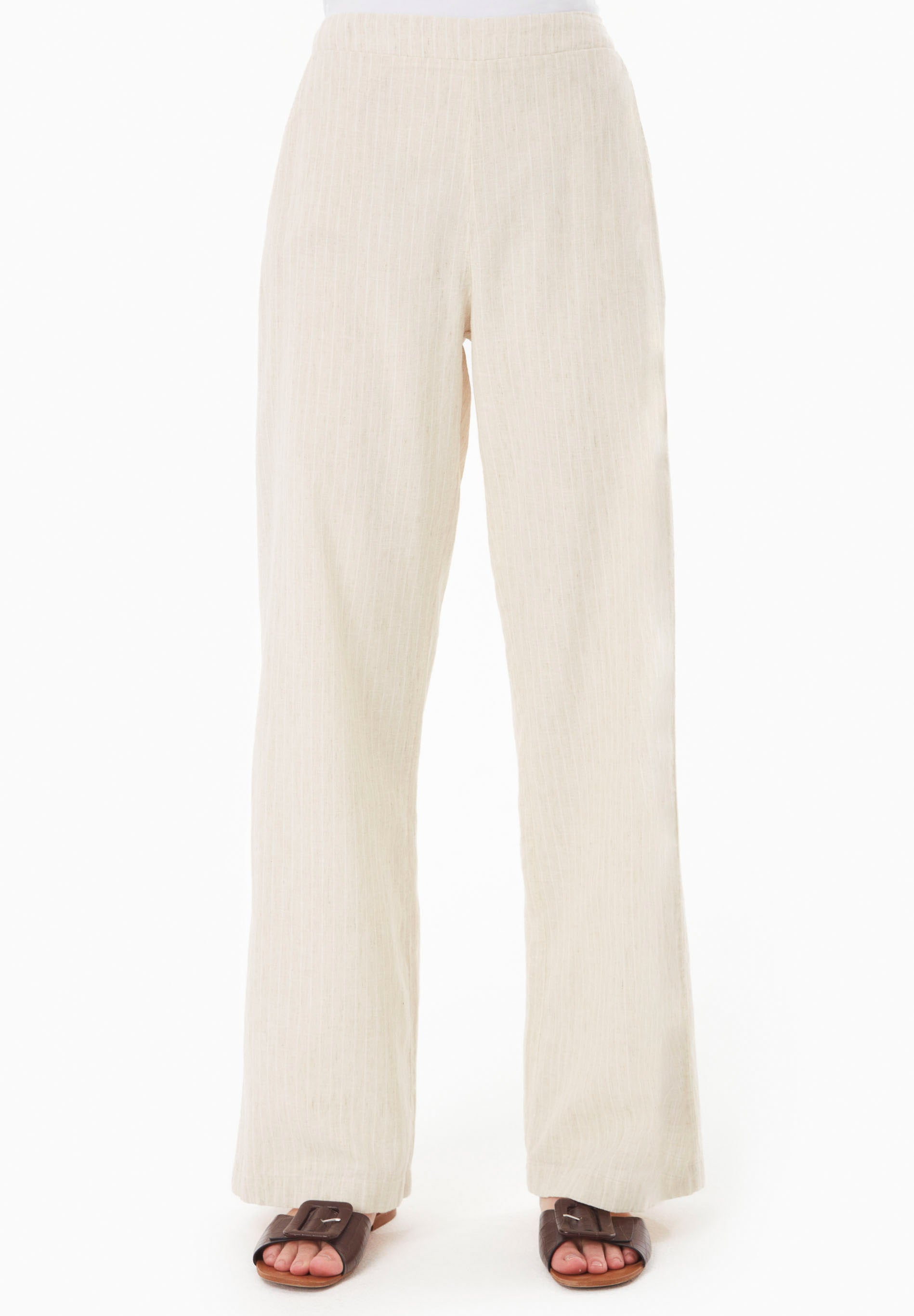 Organic Cotton & Linen Striped Trousers - Ecomarket.com
