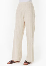 Organic Cotton & Linen Striped Trousers - Ecomarket.com