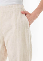 Organic Cotton & Linen Striped Trousers - Ecomarket.com