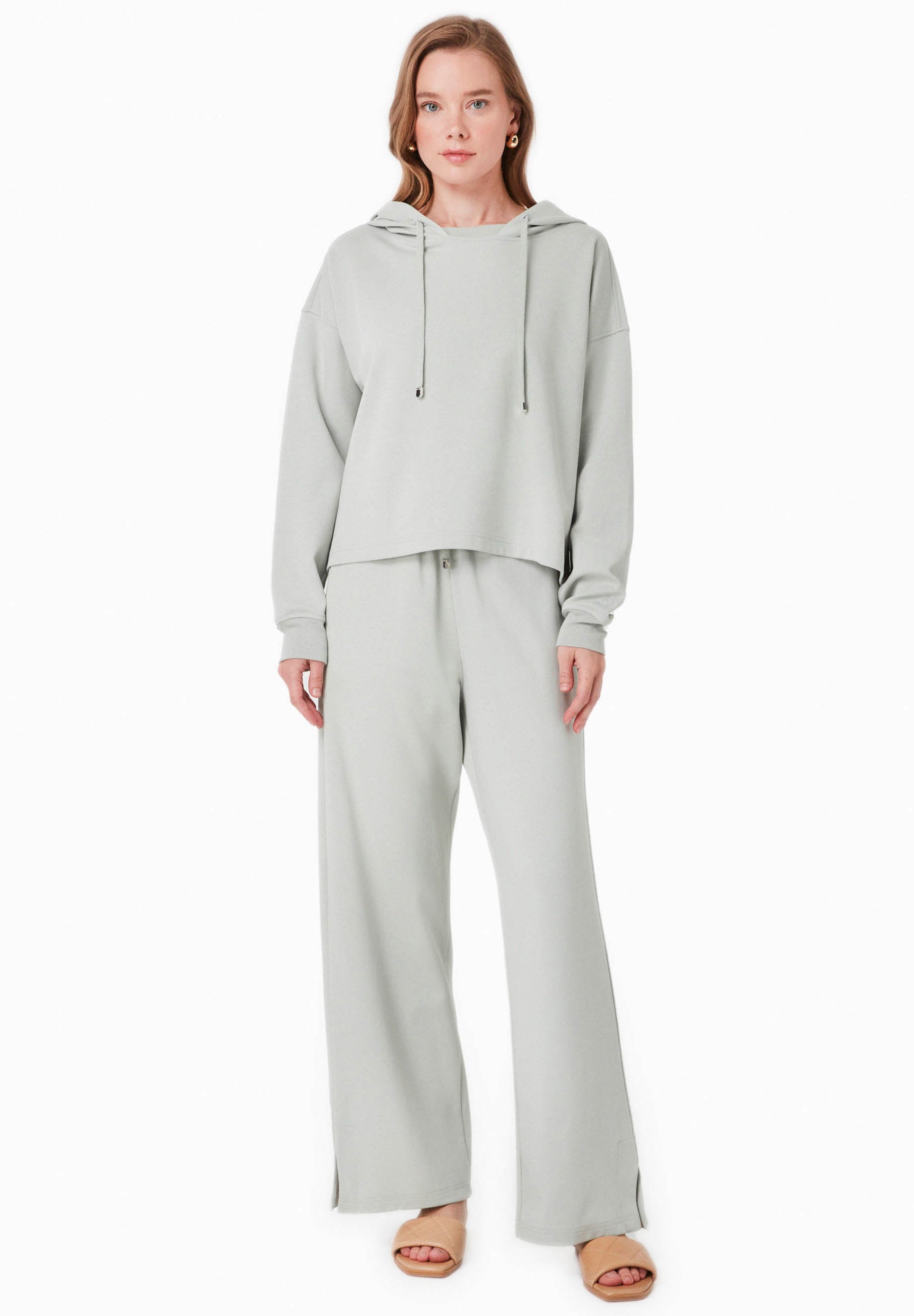 Sweatpants in TENCEL™ Modal & Organic Cotton in green moss - Ecomarket.com