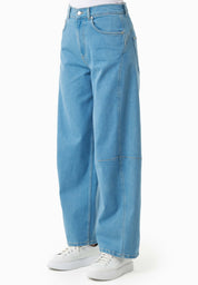 Wide-Leg Jeans in Organic Cotton with Low-Impact Light Wash - Ecomarket.com