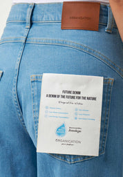 Wide-Leg Jeans in Organic Cotton with Low-Impact Light Wash - Ecomarket.com