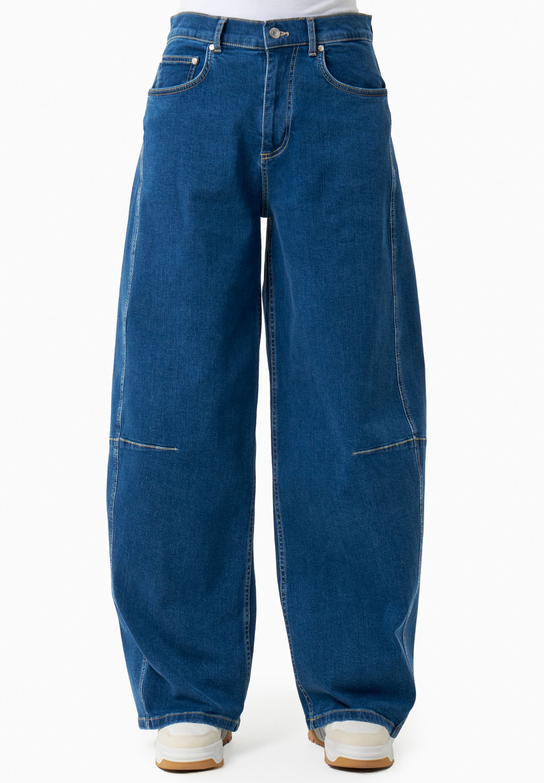 Wide-Leg Jeans in Organic Cotton with Low-Impact Medium Wash - Ecomarket.com