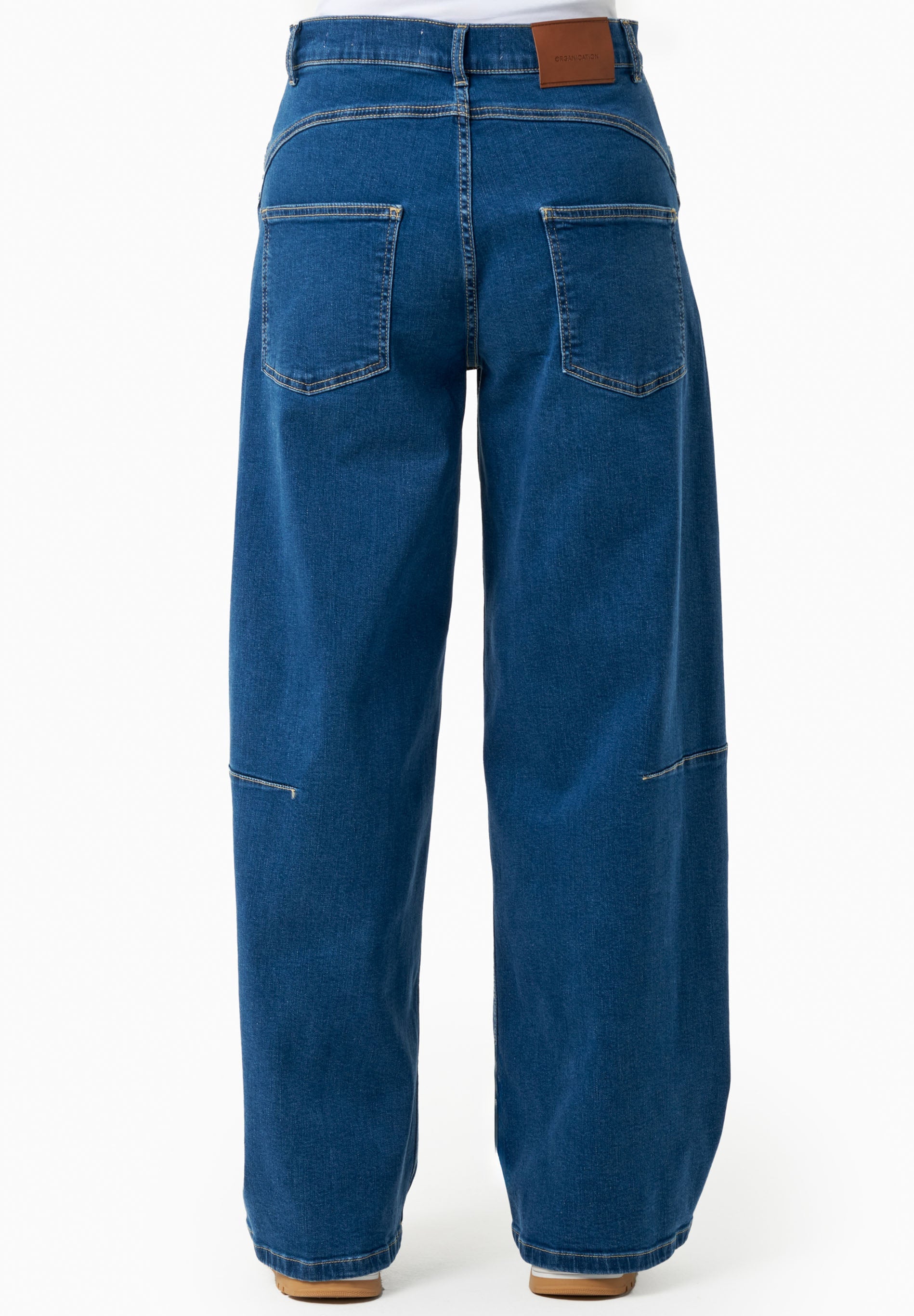 Wide-Leg Jeans in Organic Cotton with Low-Impact Medium Wash - Ecomarket.com
