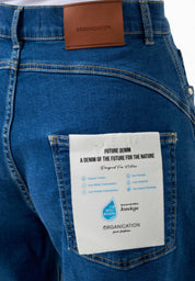 Wide-Leg Jeans in Organic Cotton with Low-Impact Medium Wash - Ecomarket.com