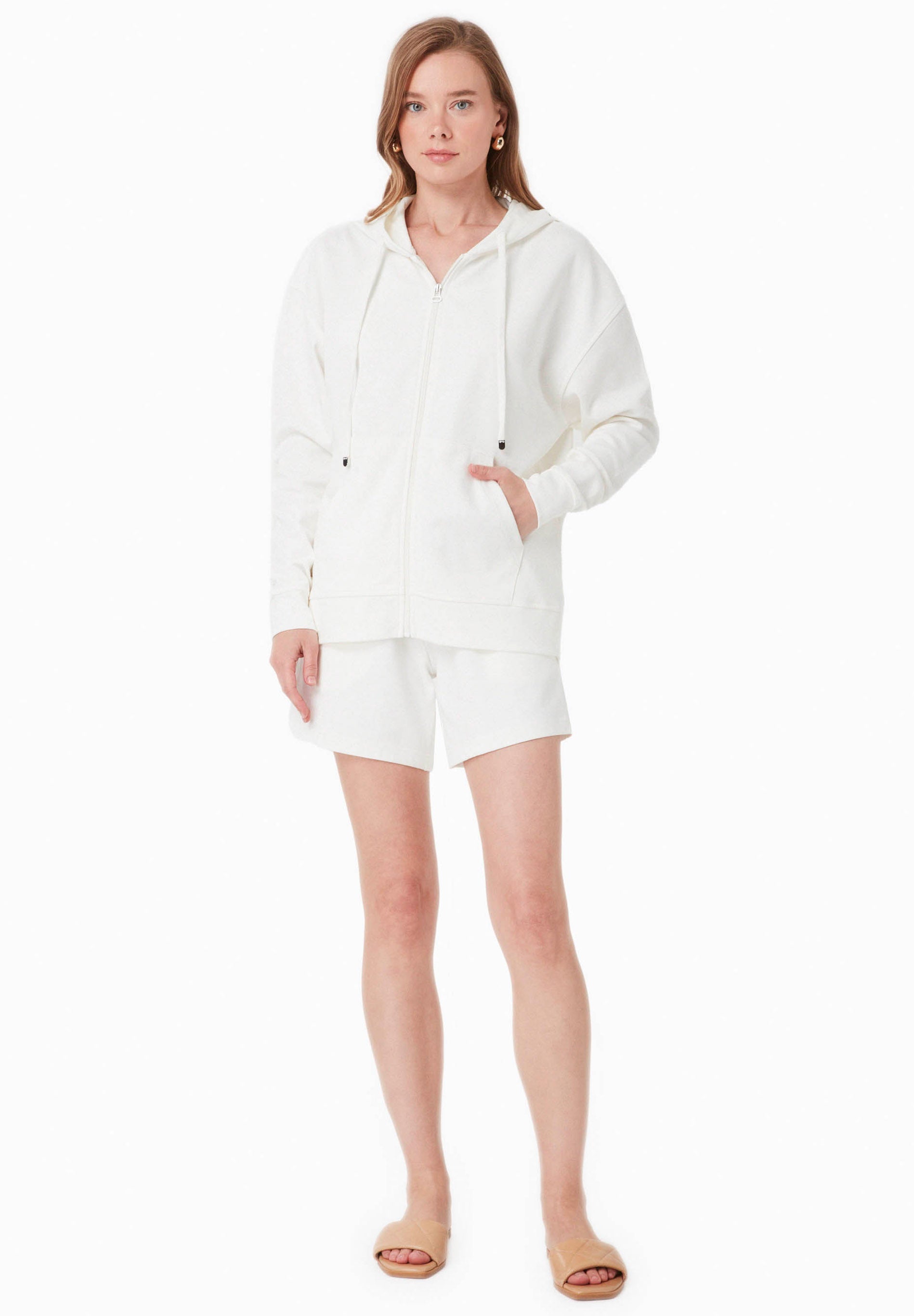 Sweat Shorts in TENCEL™ Modal & Organic Cotton in off white - Ecomarket.com