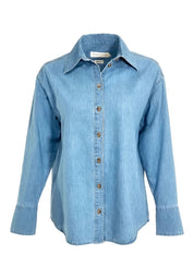 Denim Blouse in Organic Cotton light wash - Ecomarket.com