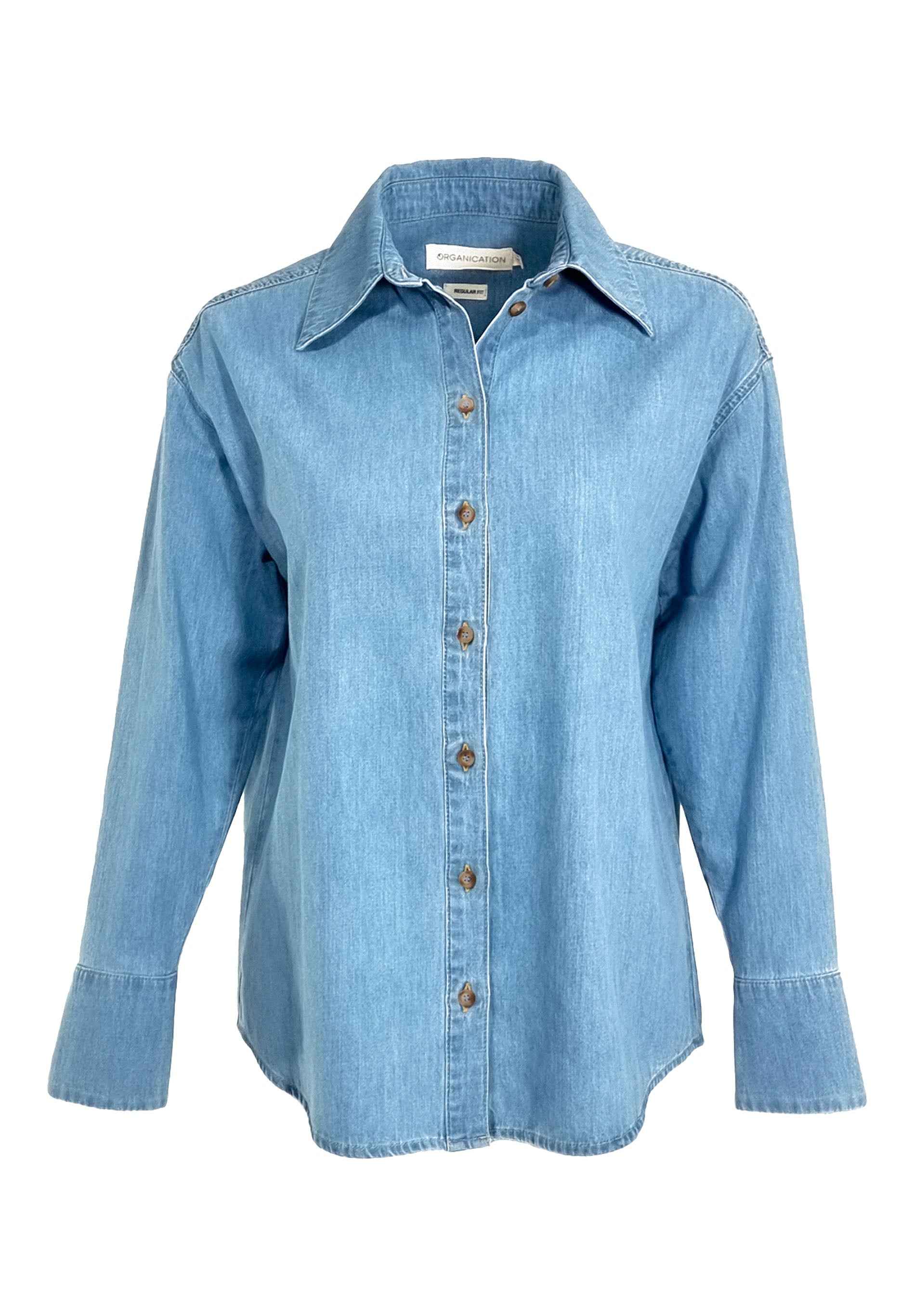 Denim Blouse in Organic Cotton light wash - Ecomarket.com