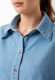 Denim Blouse in Organic Cotton light wash - Ecomarket.com