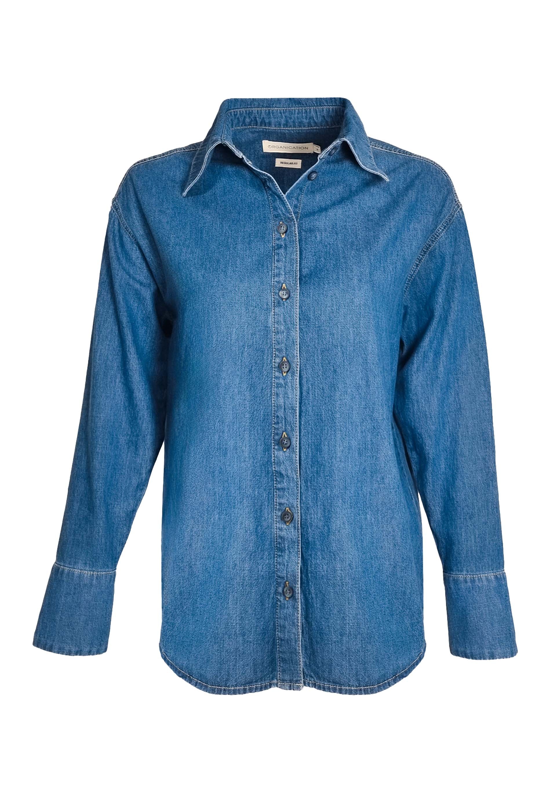 Denim Blouse in Organic Cotton medium wash - Ecomarket.com
