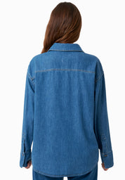 Denim Blouse in Organic Cotton medium wash - Ecomarket.com