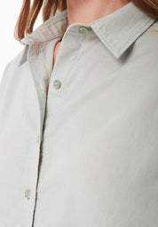 Loose-Fit Blouse in Organic Cotton & Linen in green moss - Ecomarket.com