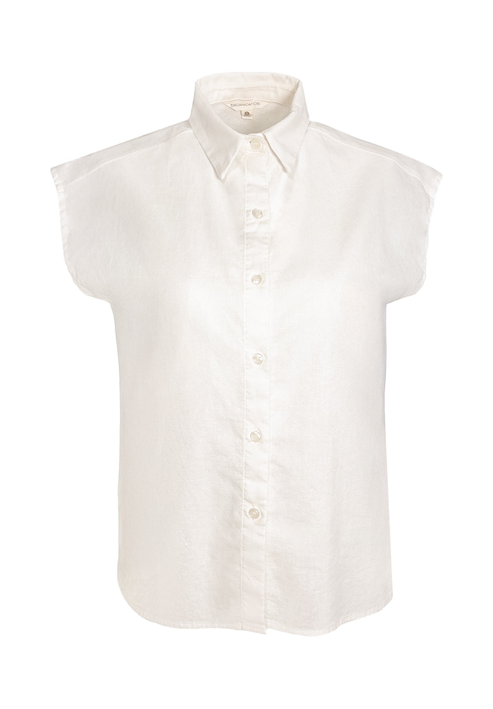 Blouse in Organic Cotton & Linen Blend in off white - Ecomarket.com
