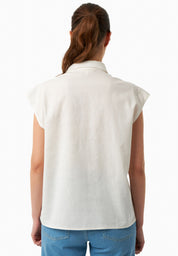 Blouse in Organic Cotton & Linen Blend in off white - Ecomarket.com