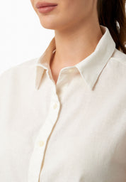 Blouse in Organic Cotton & Linen Blend in off white - Ecomarket.com