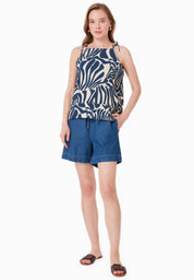 Printed Sleeveless Top in LENZING™ ECOVERO™ Organic Cotton & Linen - Ecomarket.com