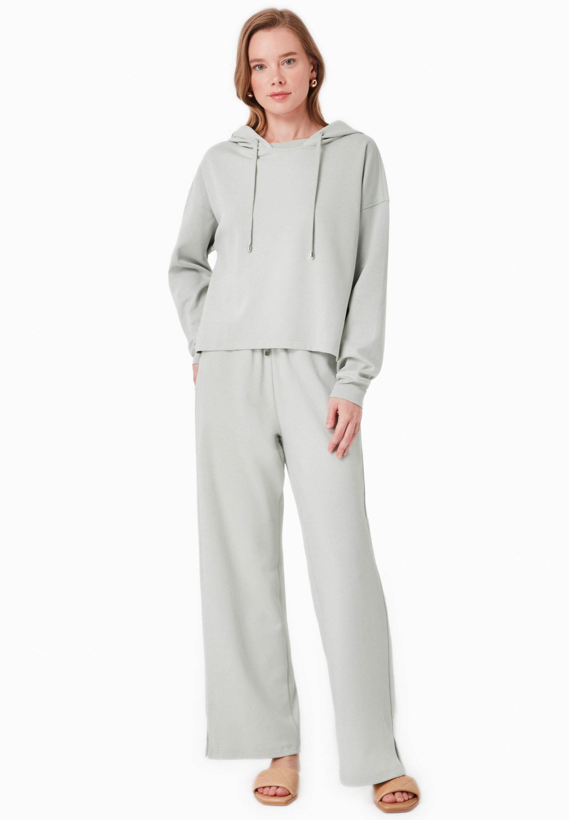Sweat Hoodie in TENCEL™ Modal & Organic Cotton in green moss - Ecomarket.com