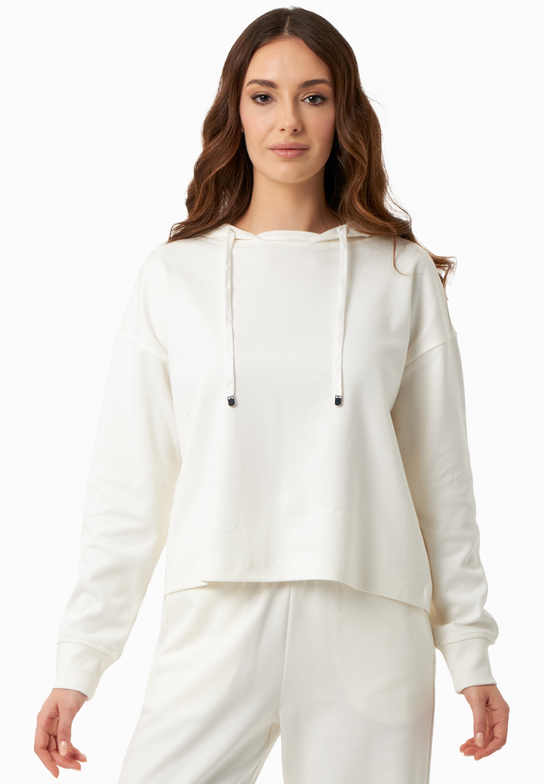 Sweat Hoodie in TENCEL™ Modal & Organic Cotton in off white - Ecomarket.com