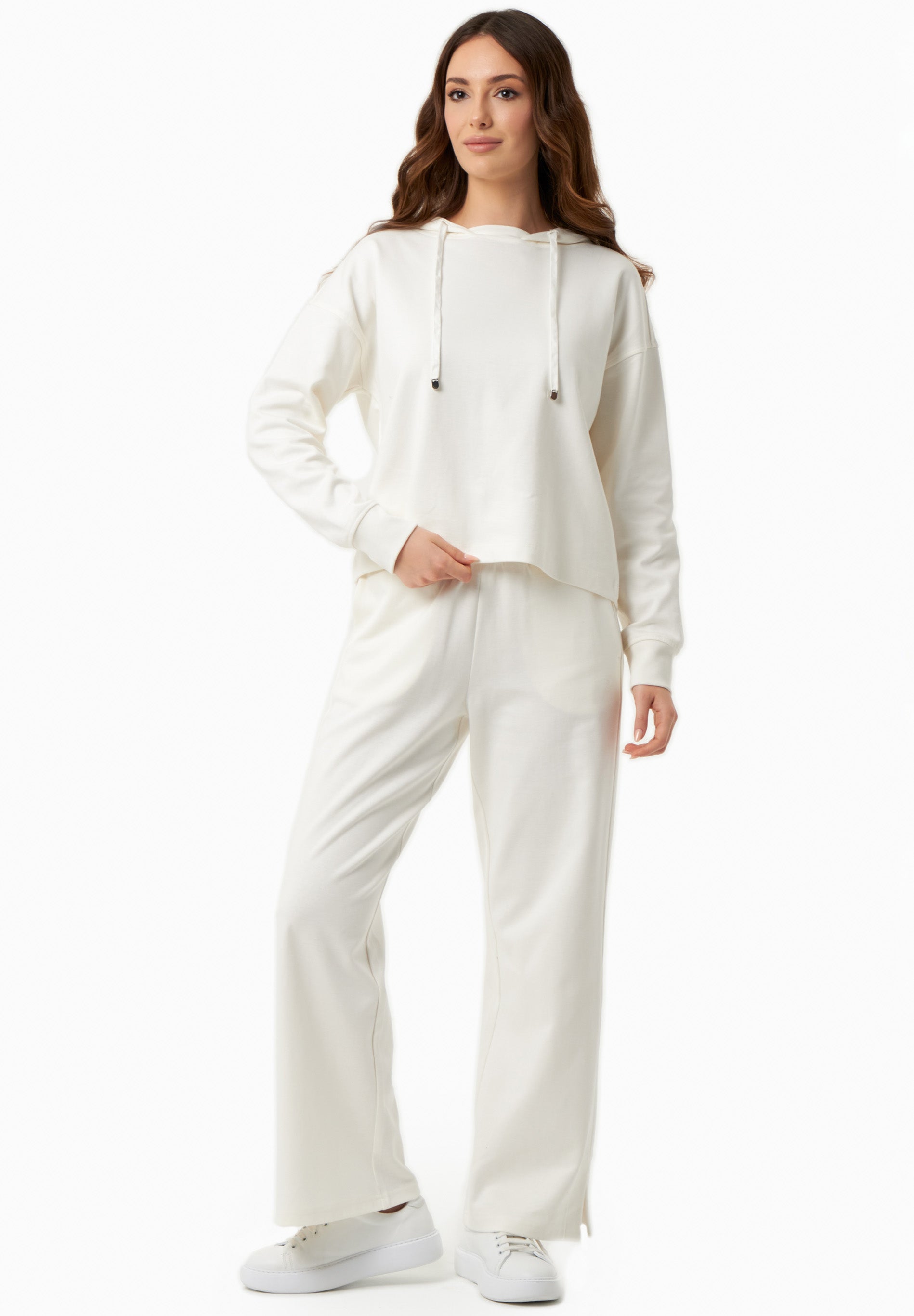 Sweat Hoodie in TENCEL™ Modal & Organic Cotton in off white - Ecomarket.com