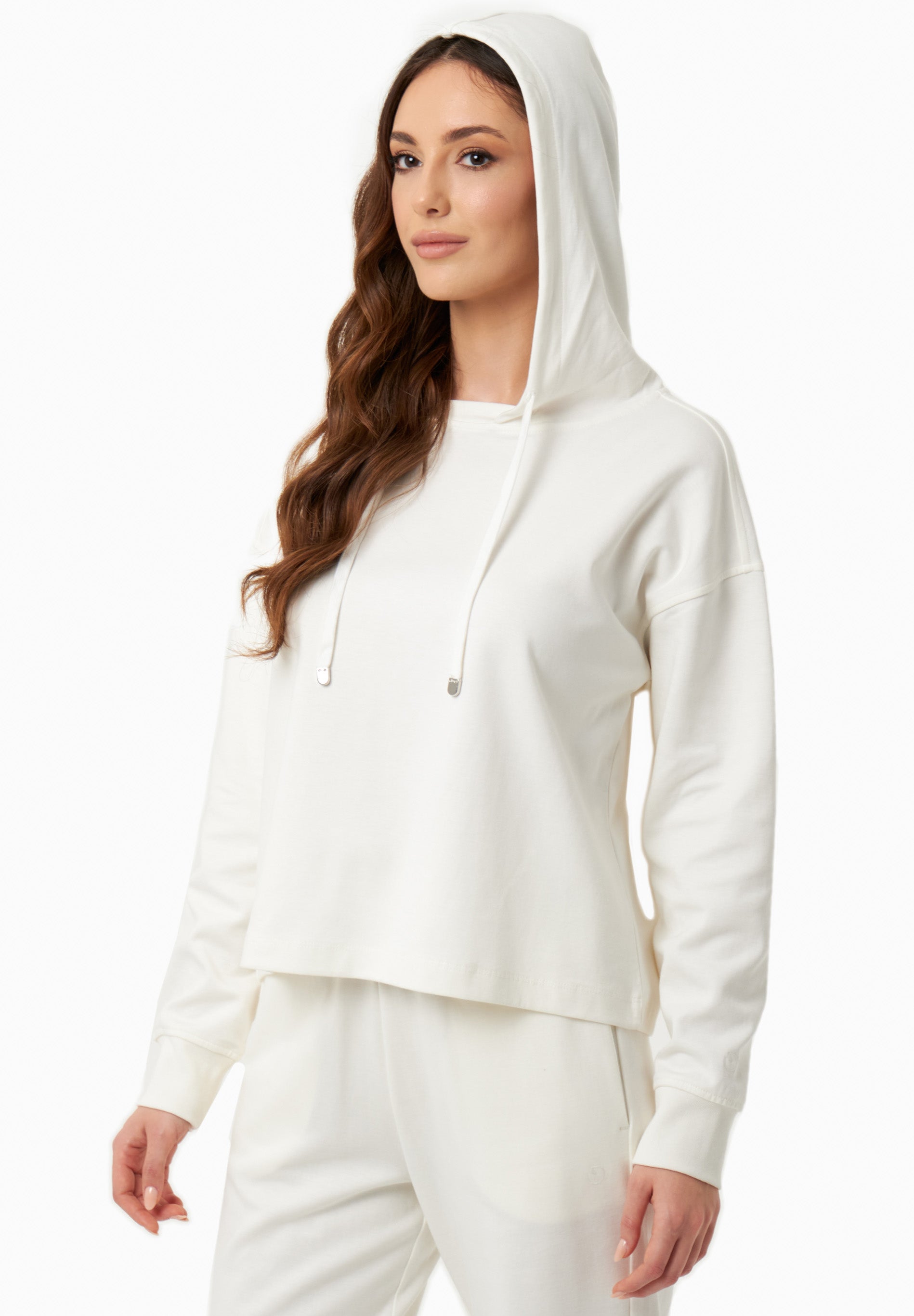 Sweat Hoodie in TENCEL™ Modal & Organic Cotton in off white - Ecomarket.com