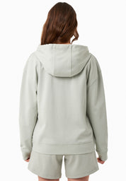 Zip Hoodie in TENCEL™ Modal & Organic Cotton in off moss green - Ecomarket.com