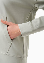 Zip Hoodie in TENCEL™ Modal & Organic Cotton in off moss green - Ecomarket.com