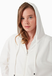 Zip Hoodie in TENCEL™ Modal & Organic Cotton in off white - Ecomarket.com