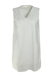 Organic Cotton & Linen Dress with Flowing Skirt green moss - Ecomarket.com