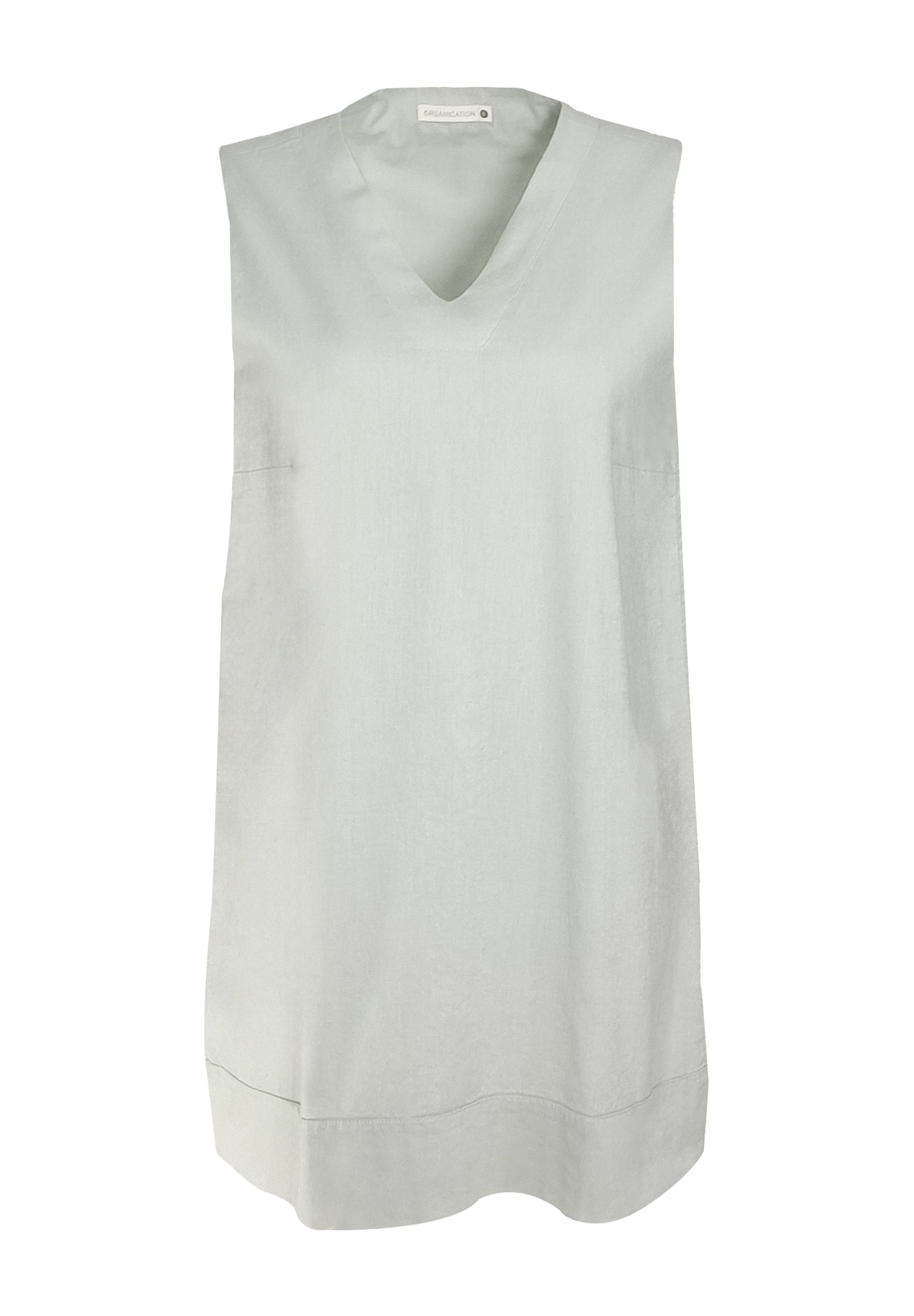 Organic Cotton & Linen Dress with Flowing Skirt green moss - Ecomarket.com