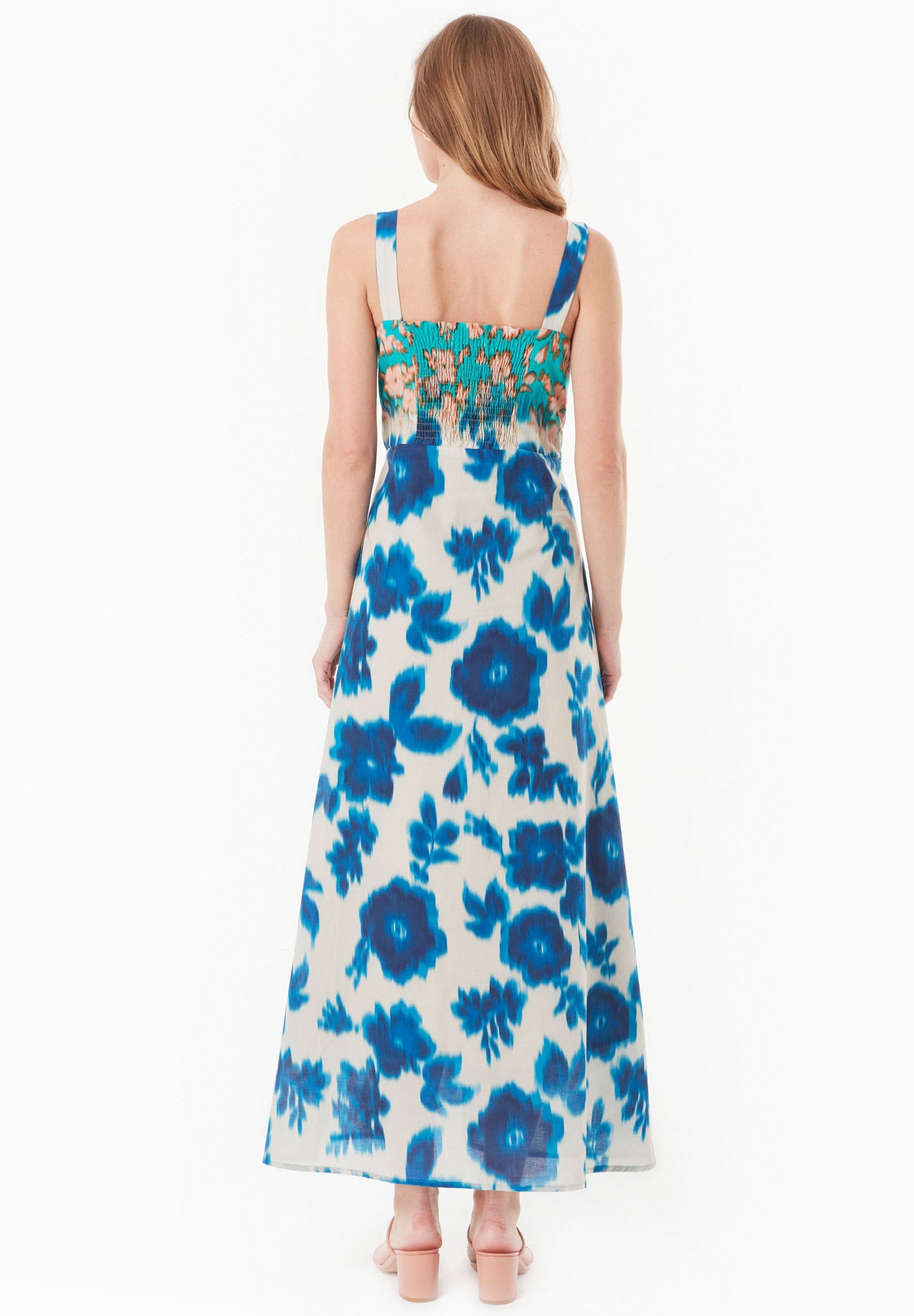 Organic cotton voile dress with floral pattern - Ecomarket.com