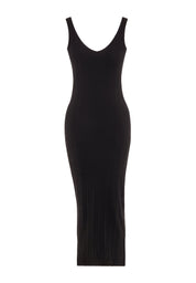 Jacquard Rib Dress in Organic Cotton black - Ecomarket.com