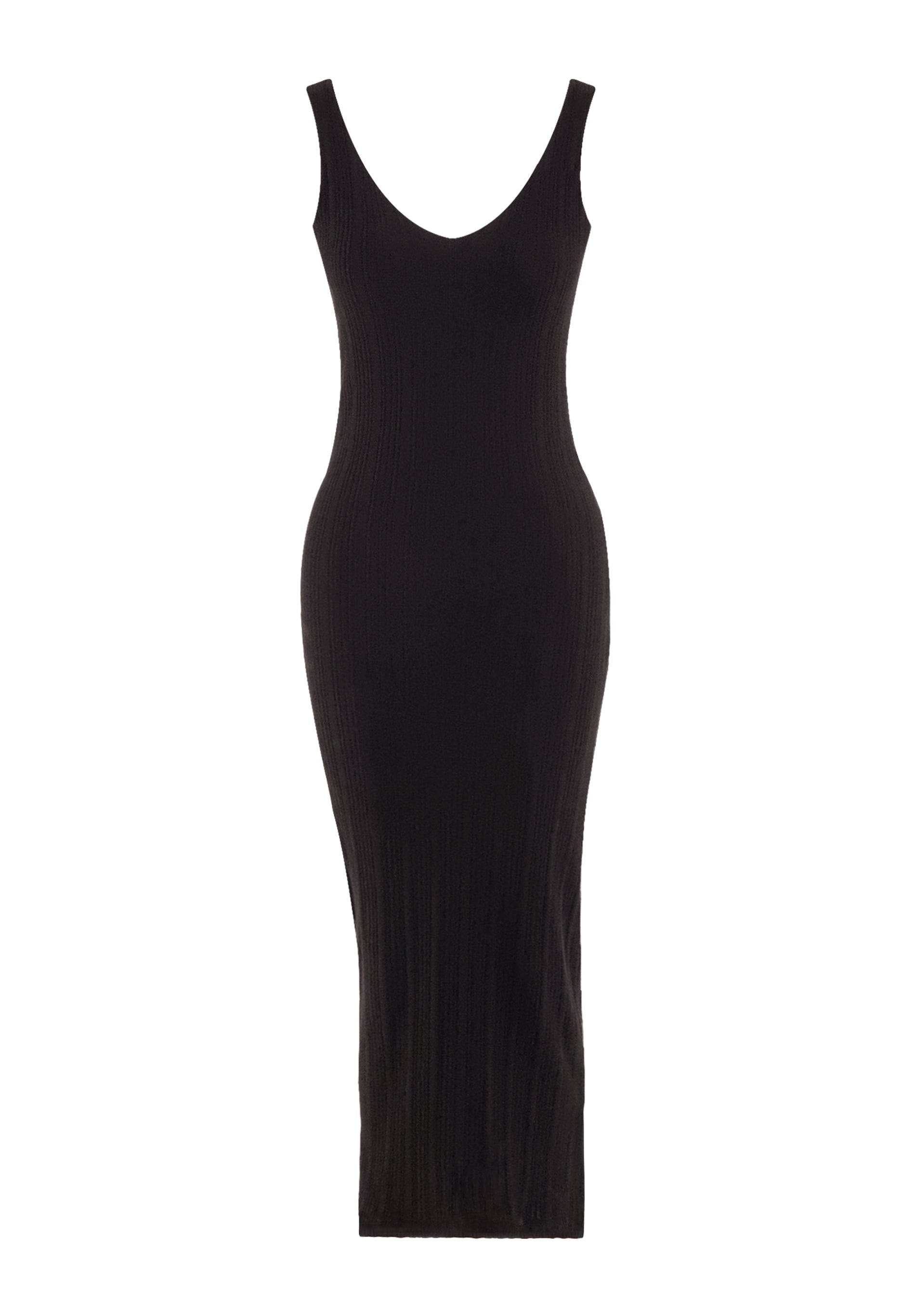 Jacquard Rib Dress in Organic Cotton black - Ecomarket.com