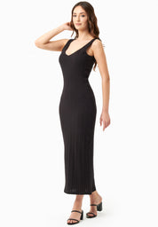 Jacquard Rib Dress in Organic Cotton black - Ecomarket.com