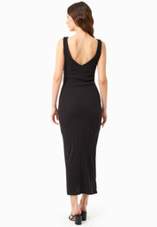 Jacquard Rib Dress in Organic Cotton black - Ecomarket.com