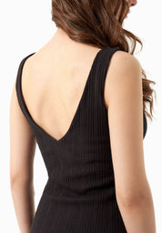 Jacquard Rib Dress in Organic Cotton black - Ecomarket.com