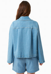 Denim Jacket in Organic Cotton with Low-Impact Light Wash - Ecomarket.com