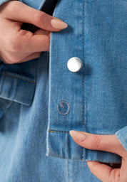 Denim Jacket in Organic Cotton with Low-Impact Light Wash - Ecomarket.com